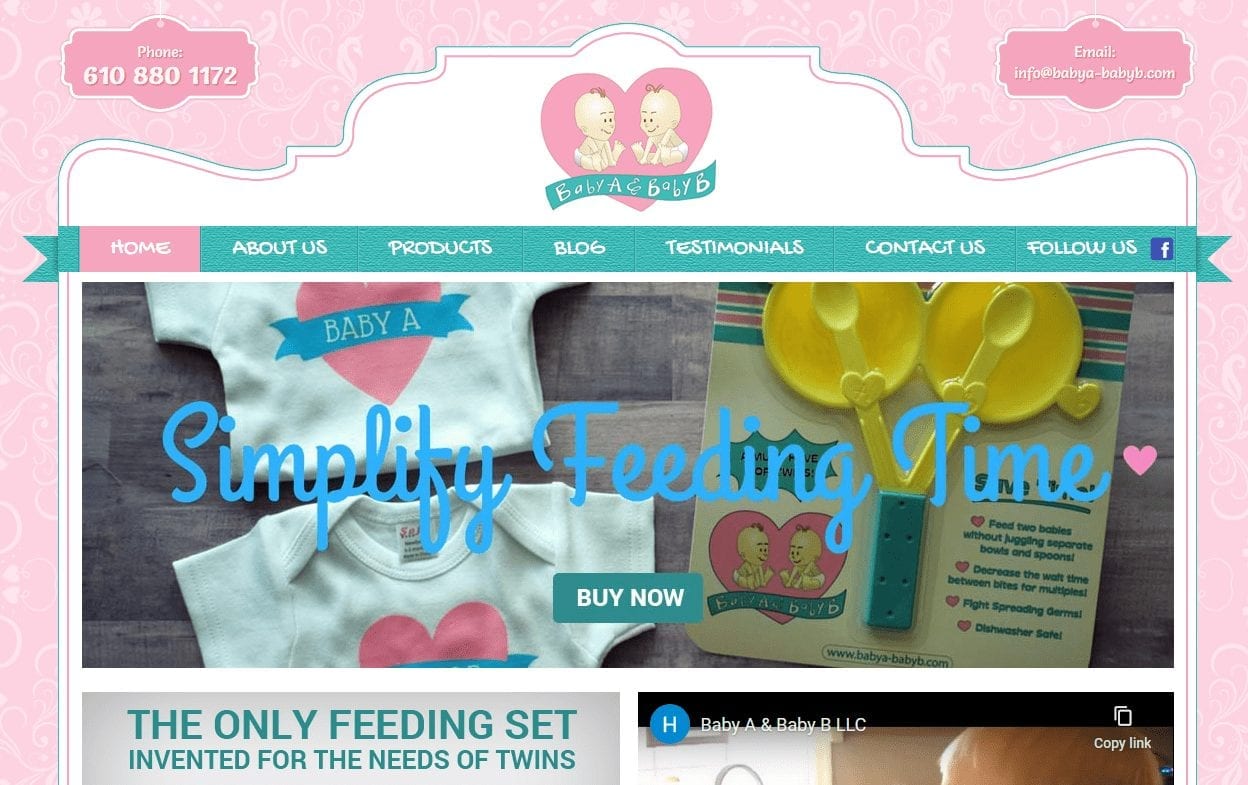 Web Design: E-commerce example, Baby Products