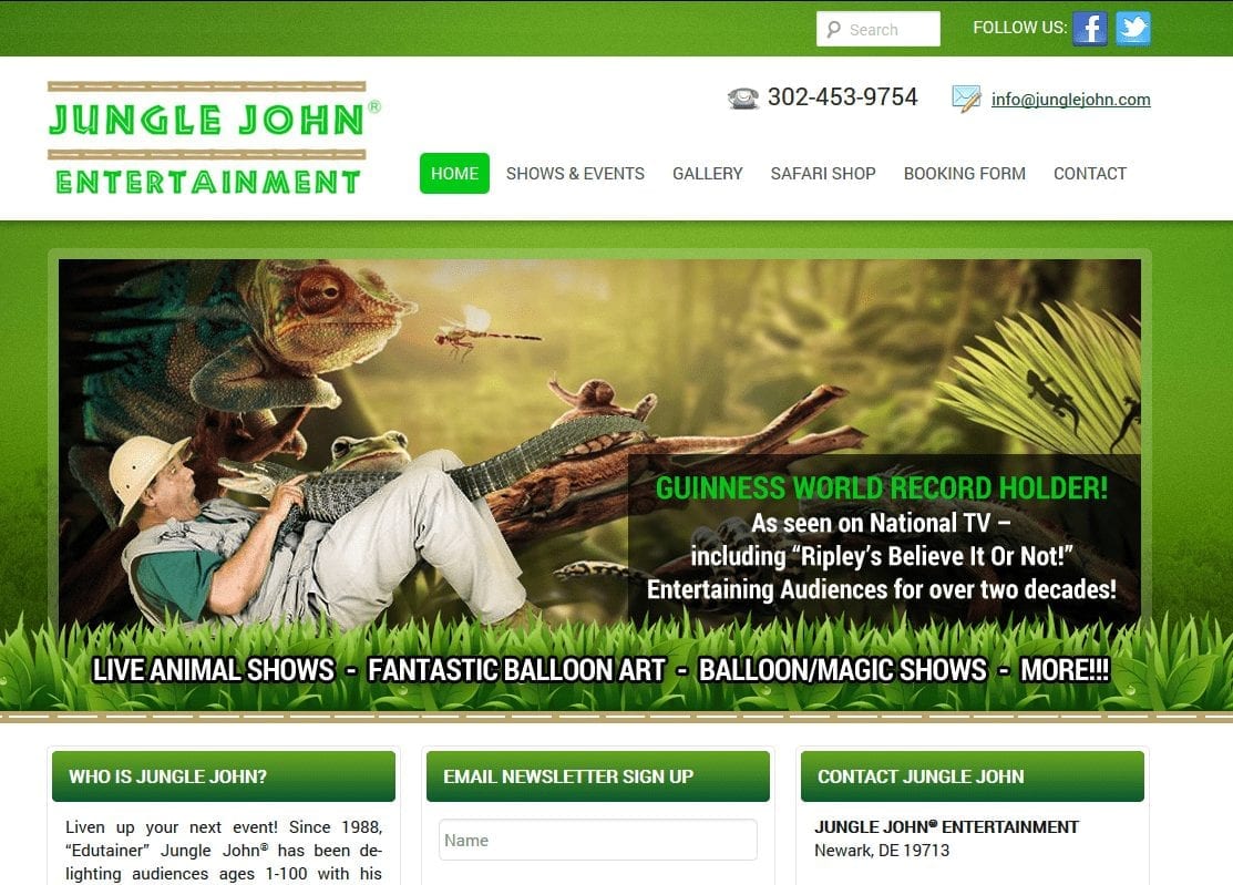 Web Design: Jungle John