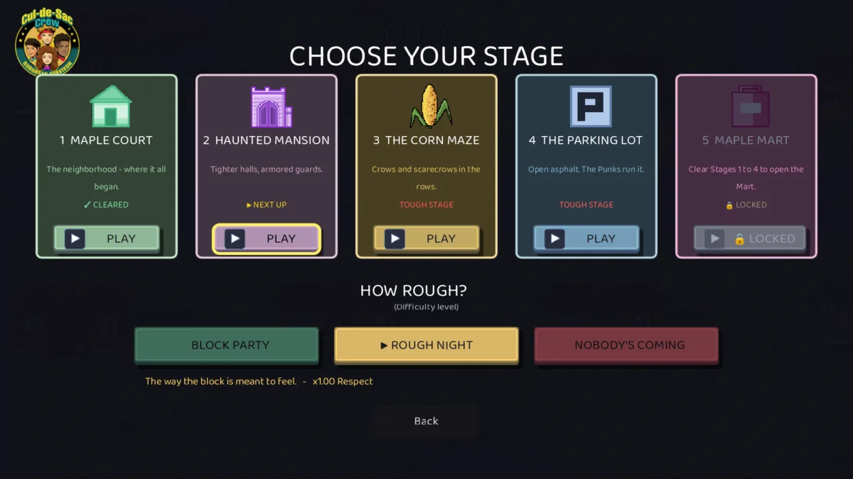Stage select